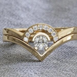 Stylish 2.50Ct White Round Cut Half Bezel Special Occasion Ring Set For Women | Best Gift For Her