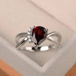Pretty 2.60Ct Red Pear Cut Solitaire Best Proposal Ring For Her | Daily Wear Ring For Her