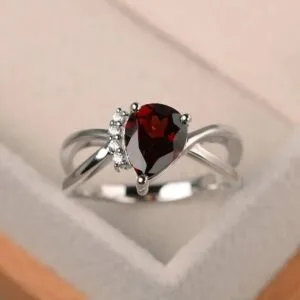 Pretty 2.60Ct Red Pear Cut Solitaire Best Proposal Ring For Her | Daily Wear Ring For Her