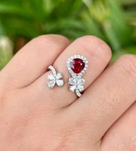 Pear Cut Halo Ring