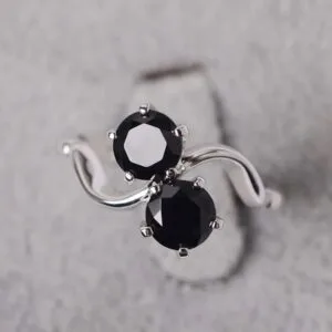 Black Round Cut Ring