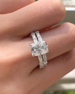 Dainty 2.88Ct White Cushion Cut Solitaire Best Wedding Ring Set For Bridal | Women Jewelry