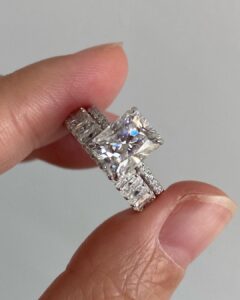Attractive 3.30Ct White Radiant Cut Solitaire Best Party Wear Ring Set For Women | Luxury Jewelry