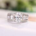 White Oval Solitaire Ring