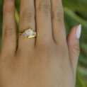 White Trillion Engagement Ring