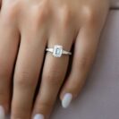 White Emerald Solitaire Ring