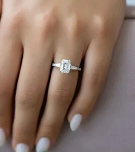 White Emerald Solitaire Ring