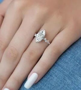 White Marquise Solitaire Ring