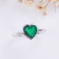 Green Heart Bezel Ring