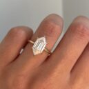 White Hexagon Solitaire Ring