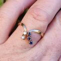 White Blue Round Band