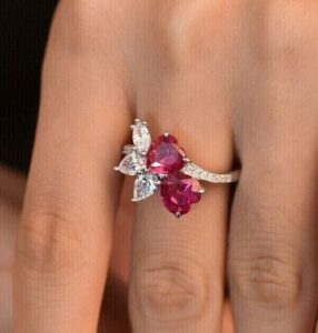 Attractive 2.88Ct Red Heart Cut Solitaire Best Engagement Ring For Fiancée | Surprise Gift For Her
