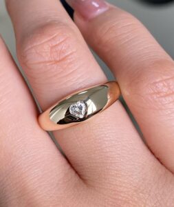 0.50Ct Heart Cut Solitaire Flush Ring | Anniversary Gift For Her