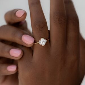 1.50CT White Baguette Cut Solitaire Ring | Wings Style Engagement & Promise Jewelry for Women