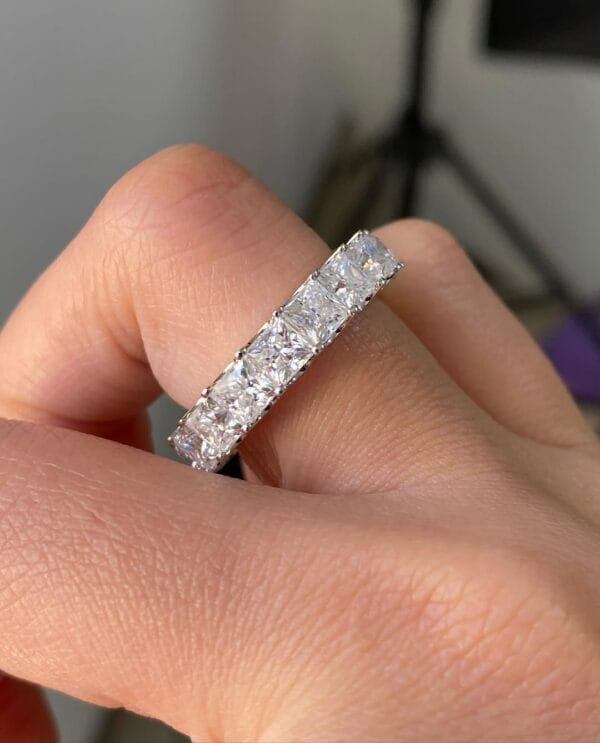 2.50Ct Princess Cut White Full Eternity Band Ring | Elegant Engagement & Anniversary Gift for Her