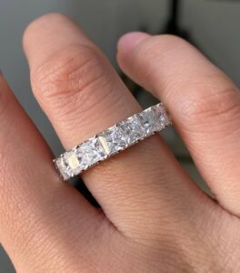 2.50Ct Princess Cut White Full Eternity Band Ring | Elegant Engagement & Anniversary Gift for Her