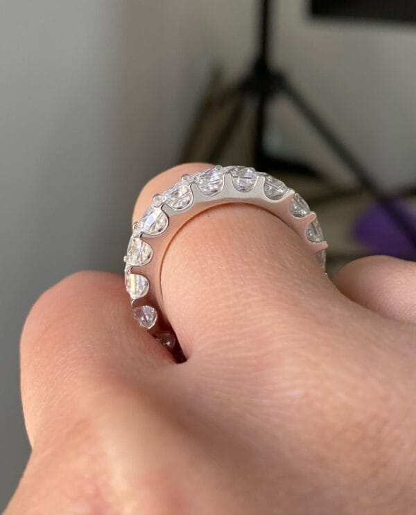 2.50Ct Princess Cut White Full Eternity Band Ring | Elegant Engagement & Anniversary Gift for Her