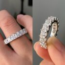 2.50Ct Princess Cut White Full Eternity Band Ring | Elegant Engagement & Anniversary Gift for Her