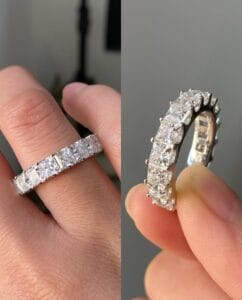 2.50Ct Princess Cut White Full Eternity Band Ring | Elegant Engagement & Anniversary Gift for Her