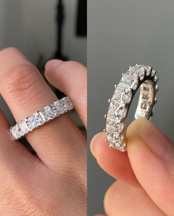 2.50Ct Princess Cut White Full Eternity Band Ring | Elegant Engagement & Anniversary Gift for Her