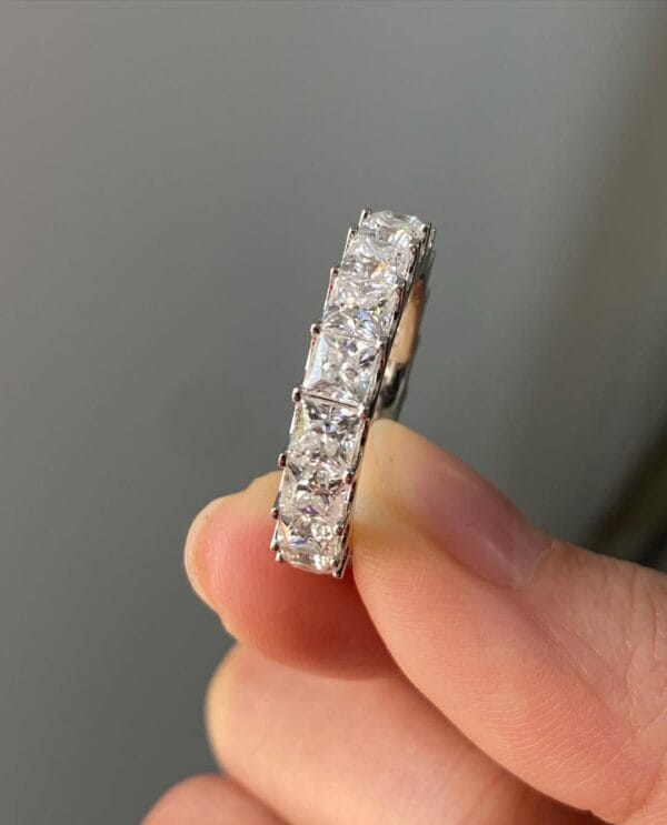 2.50Ct Princess Cut White Full Eternity Band Ring | Elegant Engagement & Anniversary Gift for Her