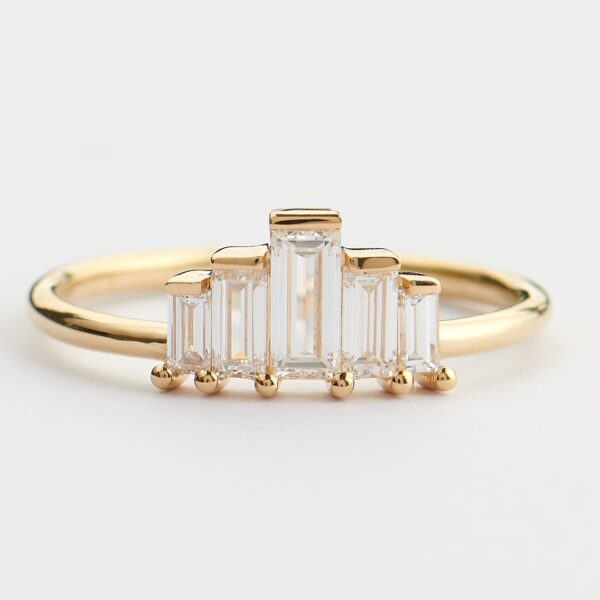 1.50 TCW White Baguette Cut Bar Set Ring | Sterling Silver Birthday Gift for Mother