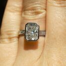 2.50Ct White Radiant Cut Bezel Set Ring | Anniversary Gift Jewelry for Wife | Forever One Statement Ring for Her
