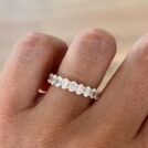 1.20TCW Oval Cut Half Eternity Wedding Proposal Band | Elegant Everyday Wear Ring For Women