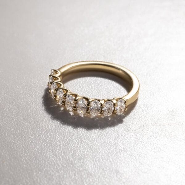 1.20TCW Oval Cut Half Eternity Wedding Proposal Band | Elegant Everyday Wear Ring For Women