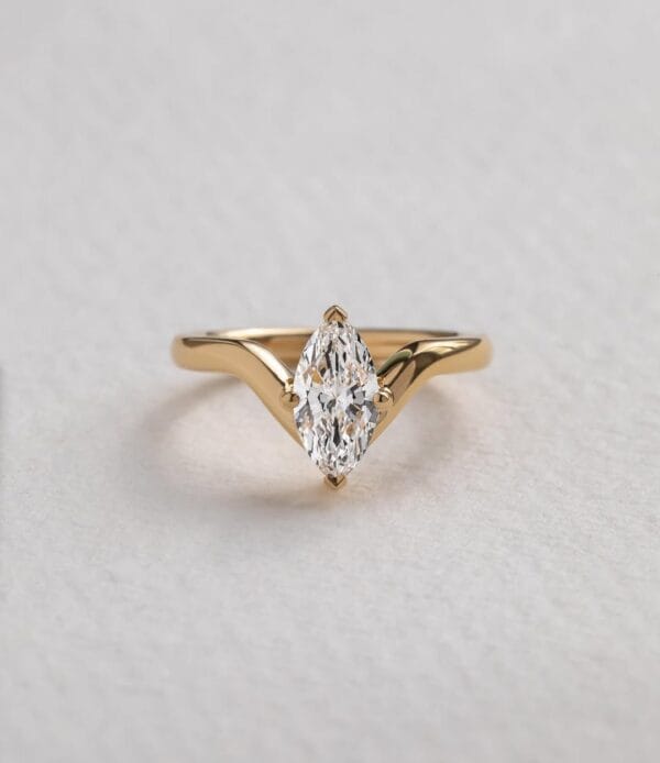 0.80Ct White Marquise Cut Solitaire Engagement Ring | Everyday Wear Gift for Her
