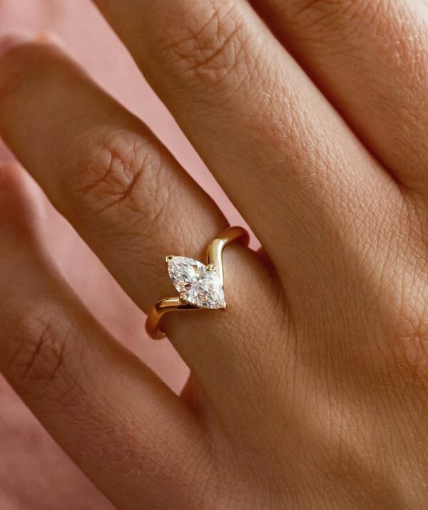 0.80Ct White Marquise Cut Solitaire Engagement Ring | Everyday Wear Gift for Her