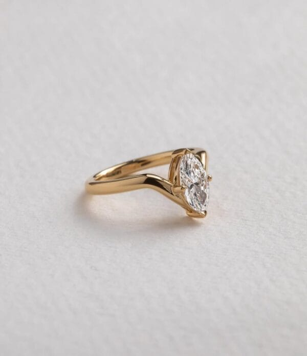 0.80Ct White Marquise Cut Solitaire Engagement Ring | Everyday Wear Gift for Her