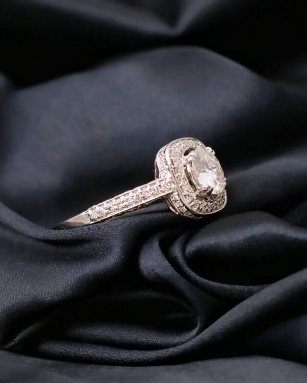 1.80Ct White Round Cut Halo Engagement Ring | Timeless Anniversary Gift Ring for Wife | Elegant Jewelry for Women