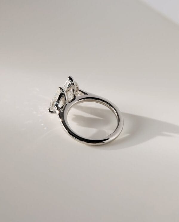 2.10TCW White Marquise and Pear Cut Two Stone Proposal Ring for Her | Elegant Statement Ring for Women