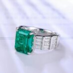 3.00Ct Green Emerald Cut Solitaire Engagement Wedding Ring For Women | Bold Statement Jewelry Gift For Mom