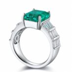 3.00Ct Green Emerald Cut Solitaire Engagement Wedding Ring For Women | Bold Statement Jewelry Gift For Mom