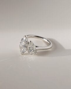 2.10TCW White Marquise and Pear Cut Two Stone Proposal Ring for Her | Elegant Statement Ring for Women