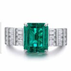 3.00Ct Green Emerald Cut Solitaire Engagement Wedding Ring For Women | Bold Statement Jewelry Gift For Mom