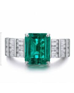 3.00Ct Green Emerald Cut Solitaire Engagement Wedding Ring For Women | Bold Statement Jewelry Gift For Mom
