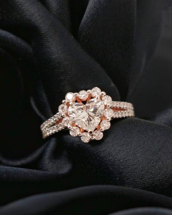 1.80Ct White Heart Cut Solitaire Halo Ring | Romantic Anniversary & Valentine’s Day Jewelry Gift For Her