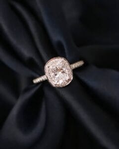 2.20Ct White Cushion Cut Halo Engagement Ring | Sparkling Wedding Proposal Ring For Women
