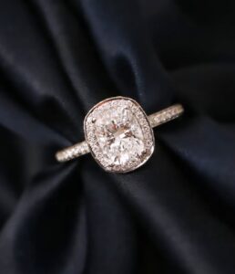 2.20Ct White Cushion Cut Halo Engagement Ring | Sparkling Wedding Proposal Ring For Women