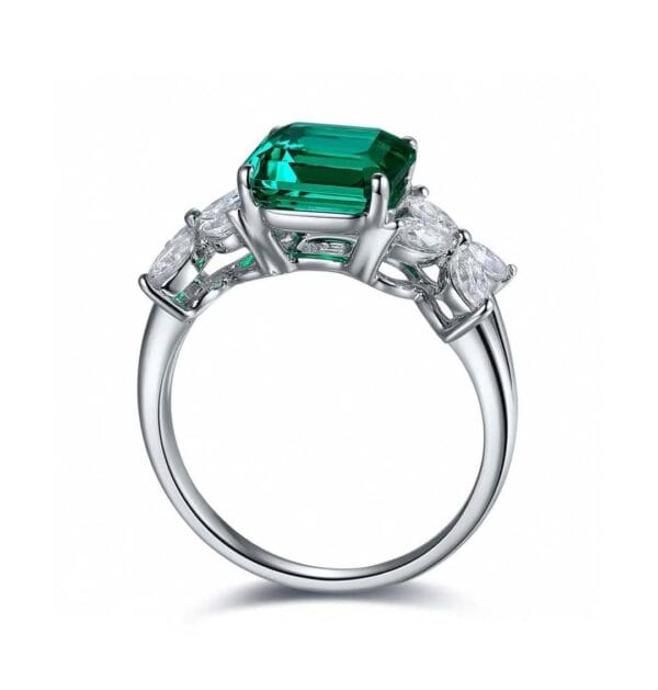2.50Ct Asscher Green Solitaire Ring | Asscher Cut Birthstone Gift Jewelry for Women | Special Occasion Statement Ring