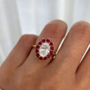 2.40Ct White Oval Cut Halo Bridesmaid Wedding Ring | Elegant Party Wear Jewelry For Women