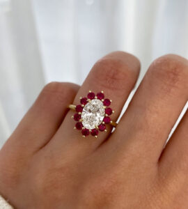 2.40Ct White Oval Cut Halo Bridesmaid Wedding Ring | Elegant Party Wear Jewelry For Women