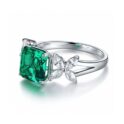 2.50Ct Asscher Green Solitaire Ring | Asscher Cut Birthstone Gift Jewelry for Women | Special Occasion Statement Ring