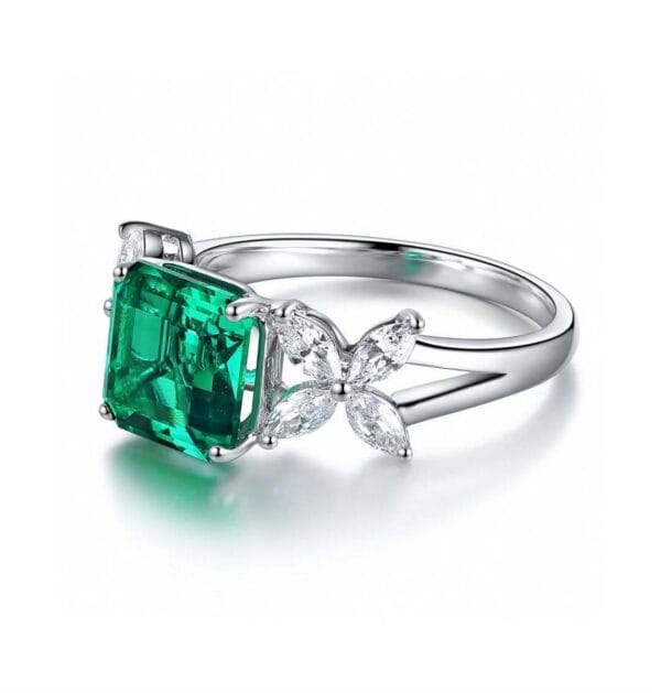 2.50Ct Asscher Green Solitaire Ring | Asscher Cut Birthstone Gift Jewelry for Women | Special Occasion Statement Ring