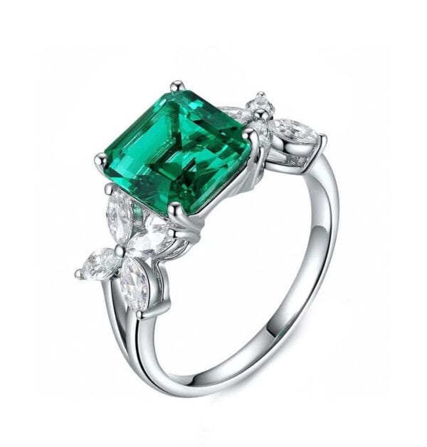 2.50Ct Asscher Green Solitaire Ring | Asscher Cut Birthstone Gift Jewelry for Women | Special Occasion Statement Ring
