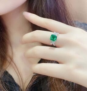 2.50Ct Asscher Green Solitaire Ring | Asscher Cut Birthstone Gift Jewelry for Women | Special Occasion Statement Ring