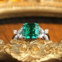 2.50Ct Asscher Green Solitaire Ring | Asscher Cut Birthstone Gift Jewelry for Women | Special Occasion Statement Ring